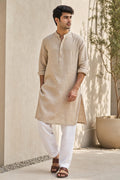 Beige Linen Summer Kurta – hero