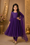 Royal Purple Anarkali Frock (Girls') – hero