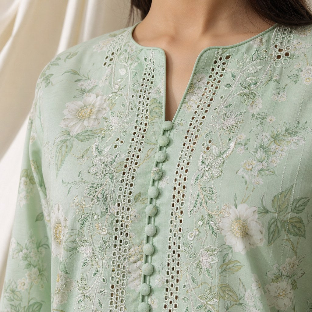 Mint Green Lawn 3-Piece (Girls') – detail
