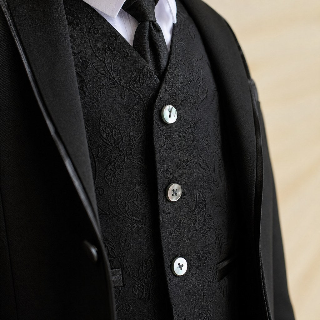 Black Waistcoat Suit (Boys') – detail