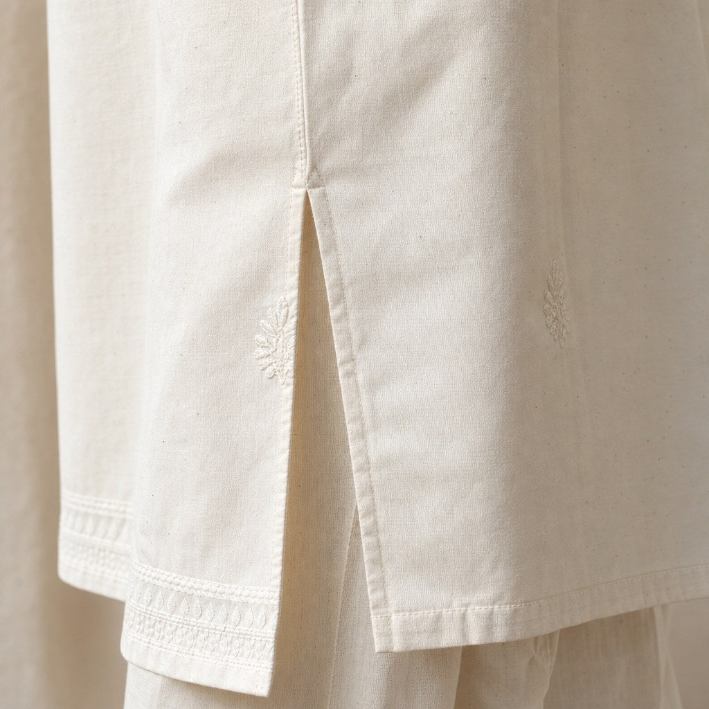 Off-White Casual Cotton Kurta – detail