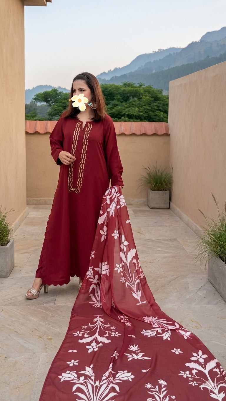 Royal Handworked Korean Silk 3-Piece Suit