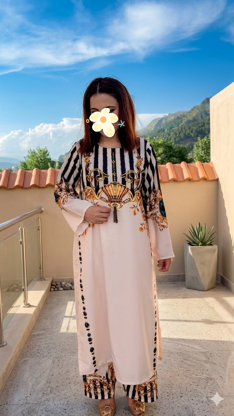 Black & Gold Baroque Handworked 3-Piece Suit