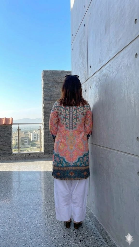 Multicolour Fusion Farshi 2-Piece Suit